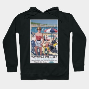 Weston-Super-Mare, Somerset - BR,WR - Vintage Railway Travel Poster - 1952 Hoodie